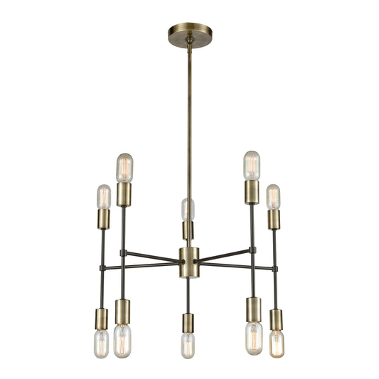 Up Down Century 24'' Wide 10-Light Chandelier - Antique Brass