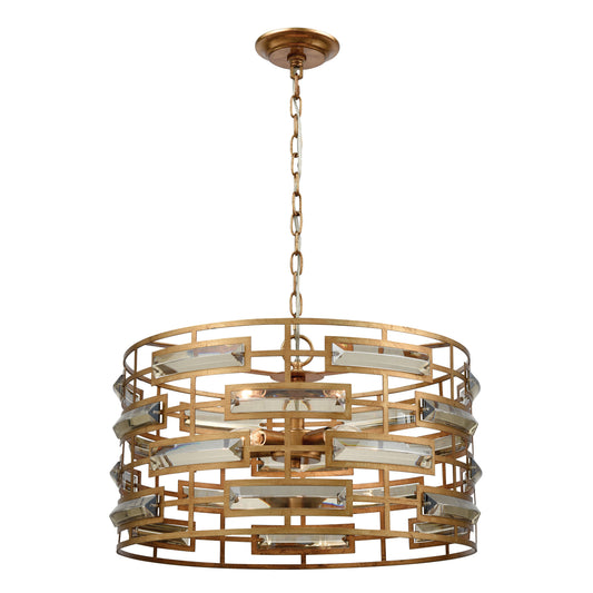 Metro 22'' Wide 5-Light Chandelier - Gold Leaf