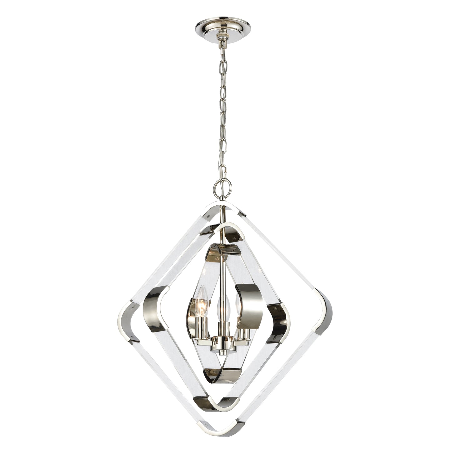 Rapid Pulse 20'' Wide 3-Light Chandelier - Polished Nickel