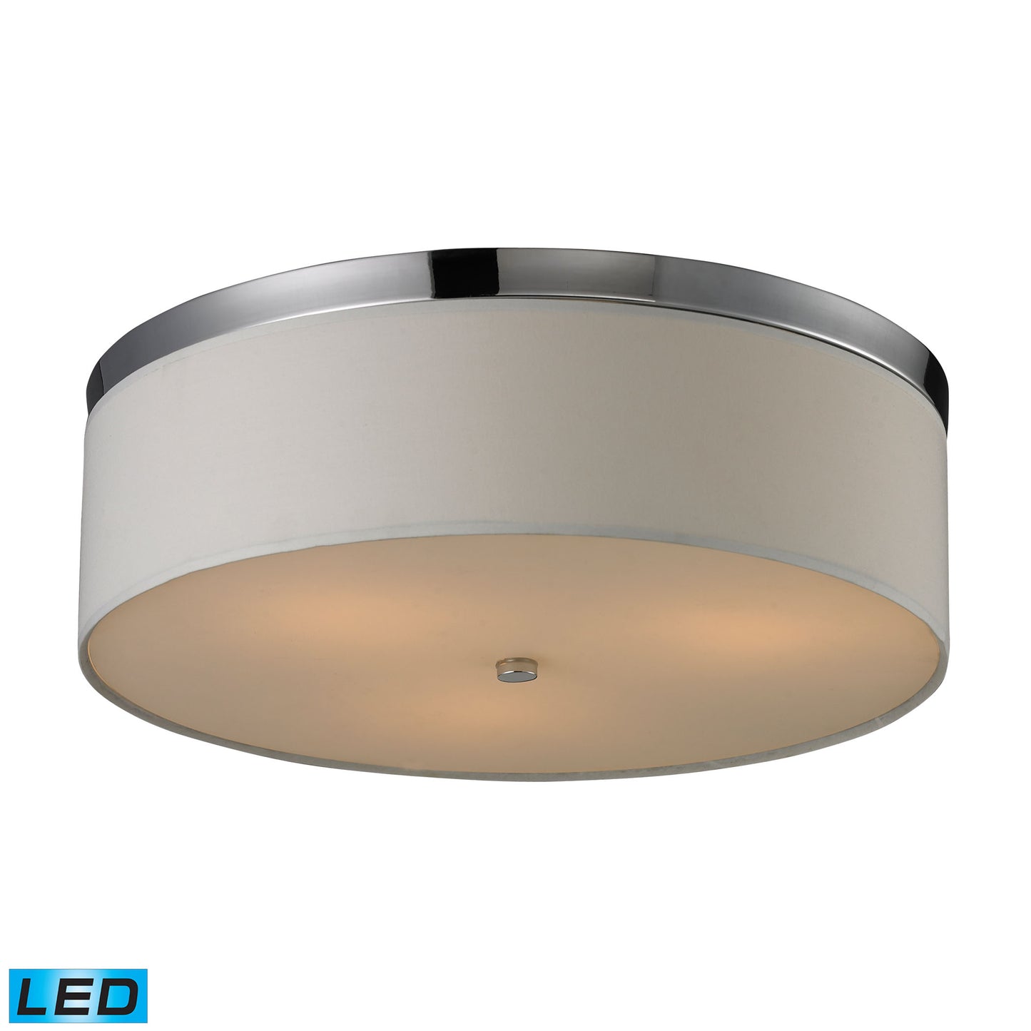17'' Wide 3-Light Flush Mount - Polished Chrome - Includes LED Bulbs