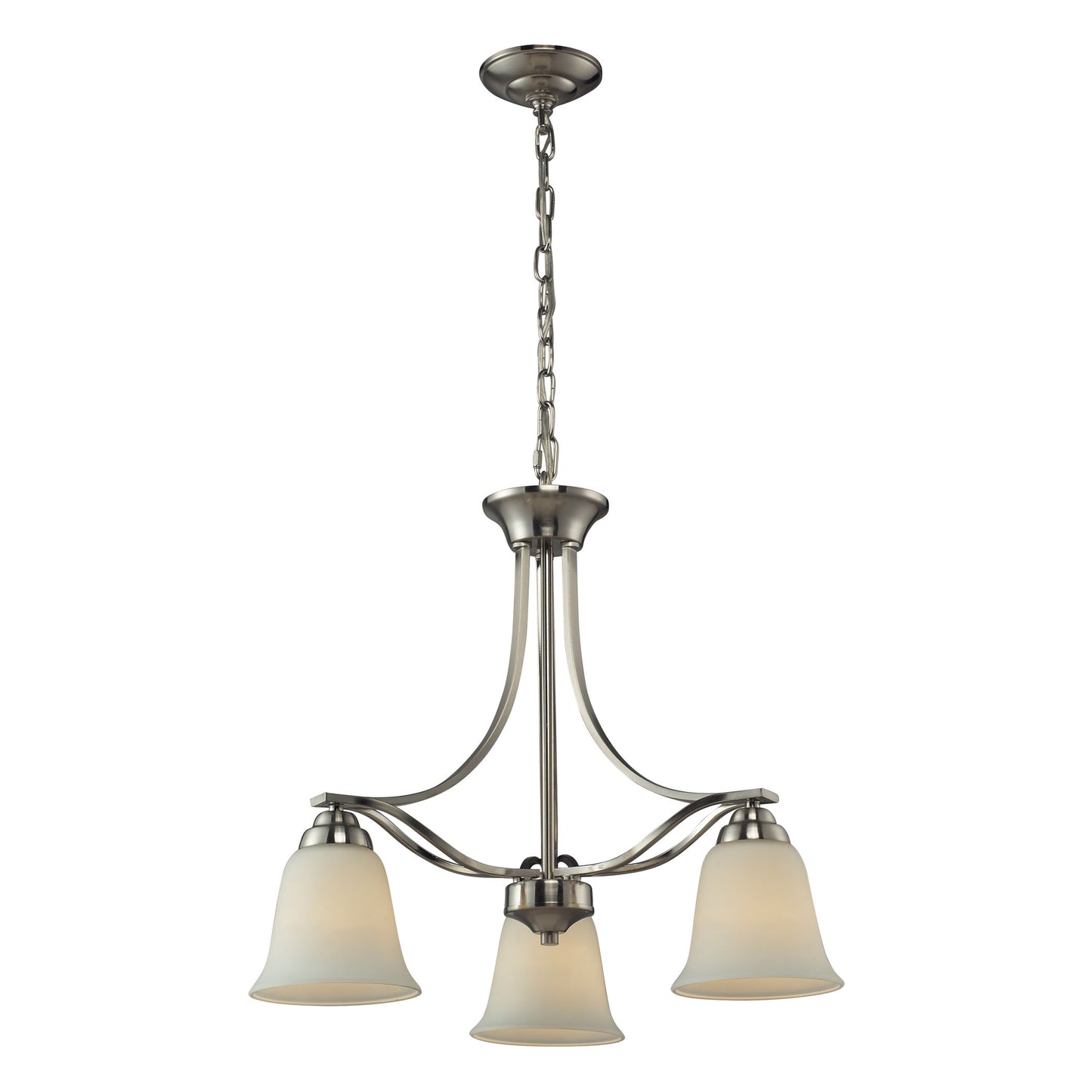 Malaga 22'' Wide 3-Light Chandelier - Brushed Nickel