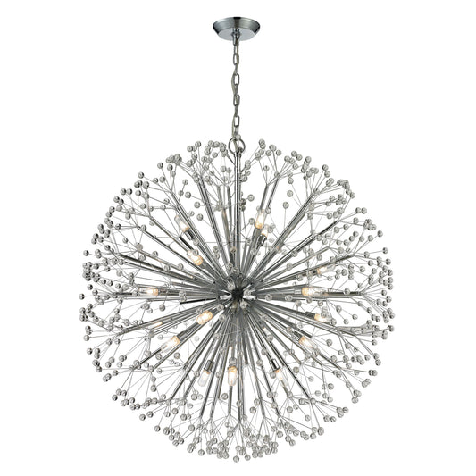 Starburst 36'' Wide 19-Light Chandelier - Polished Chrome