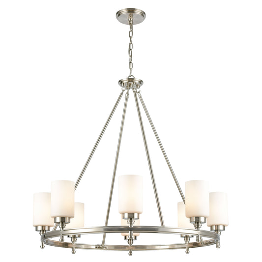 Dawson 33'' Wide 8-Light Chandelier - Satin Nickel