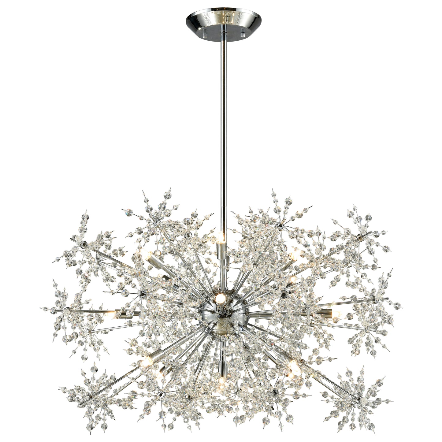 Snowburst 33'' Wide 15-Light Chandelier - Polished Chrome