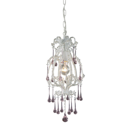 Opulence 8'' Wide 1-Light Mini Pendant - Antique White