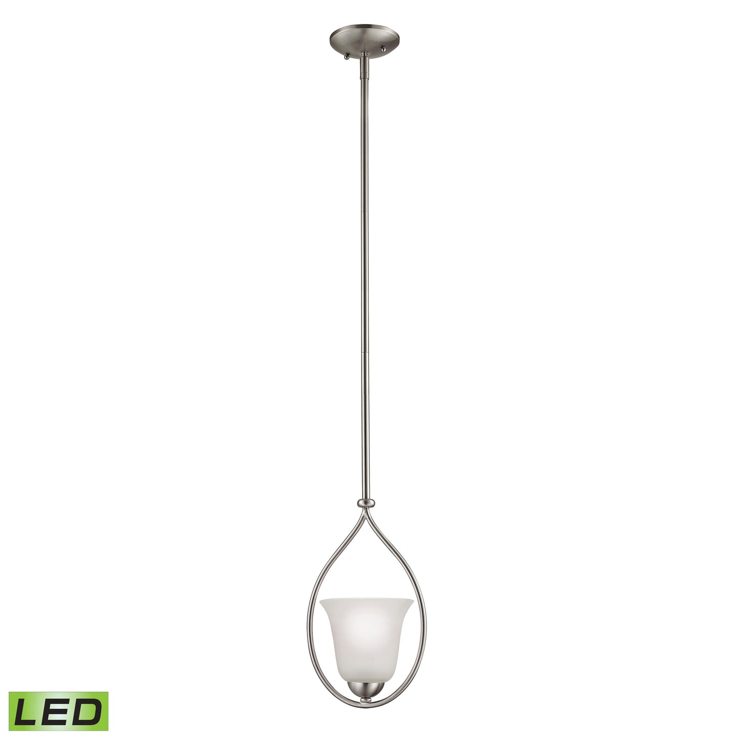 Conway 8'' Wide 1-Light Mini Pendant - Brushed Nickel - Includes LED Bulb