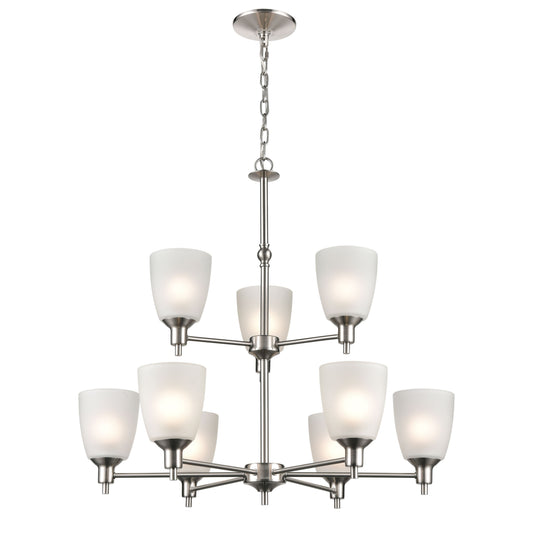 Jackson 29'' Wide 9-Light Chandelier - Brushed Nickel