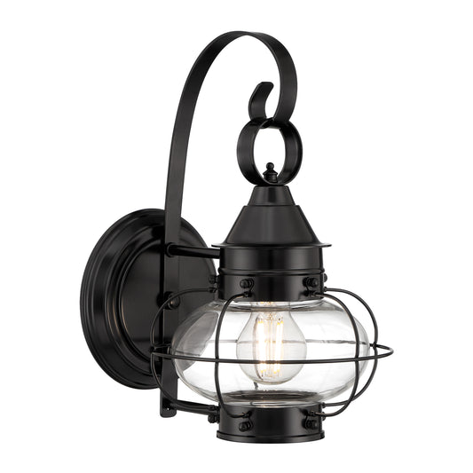 Cottage Onion 13.75'' High 1-Light Outdoor Sconce - Black