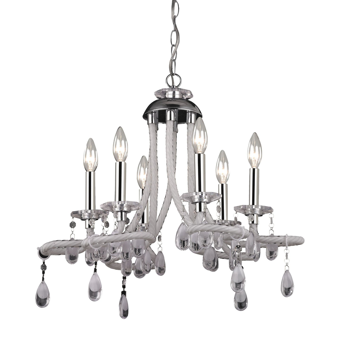 22'' Wide 6-Light Mini Chandelier - Clear Acrylic