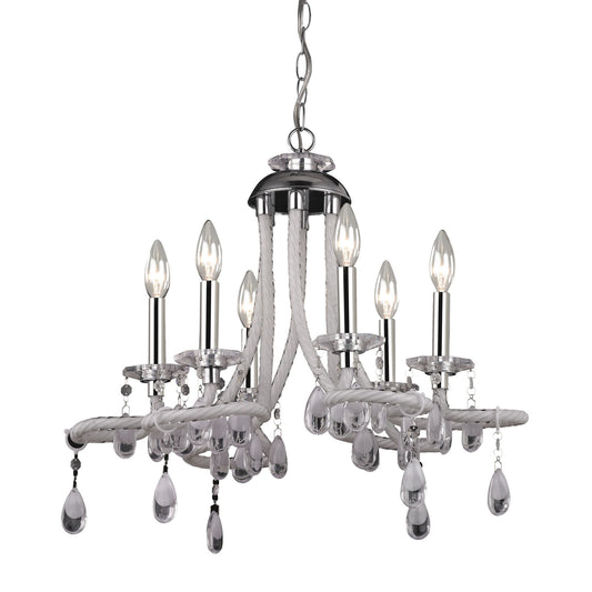 22'' Wide 6-Light Mini Chandelier - Clear Acrylic