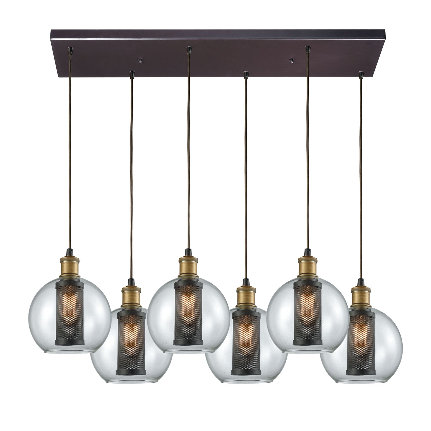 Bremington 30'' Wide 6-Light Rectangular Pendant - Oil Rubbed Bronze