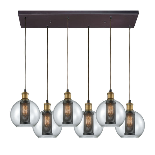 Bremington 30'' Wide 6-Light Rectangular Pendant - Oil Rubbed Bronze