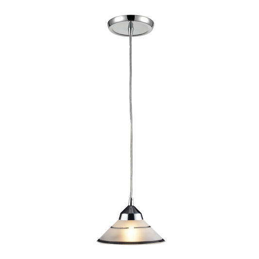 Refraction 7'' Wide 1-Light Pendant - Polished Chrome with White Glass