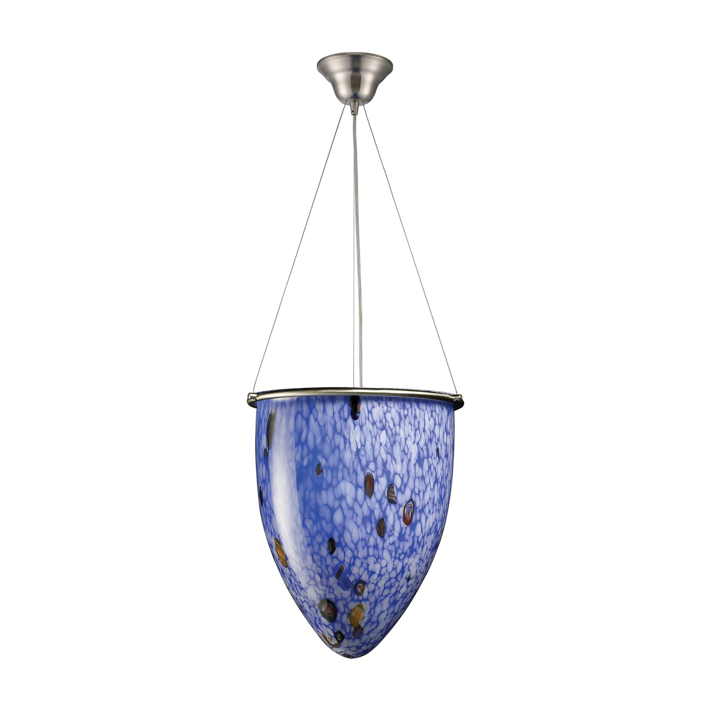 Uovo 14'' Wide 1-Light Pendant - Satin Nickel