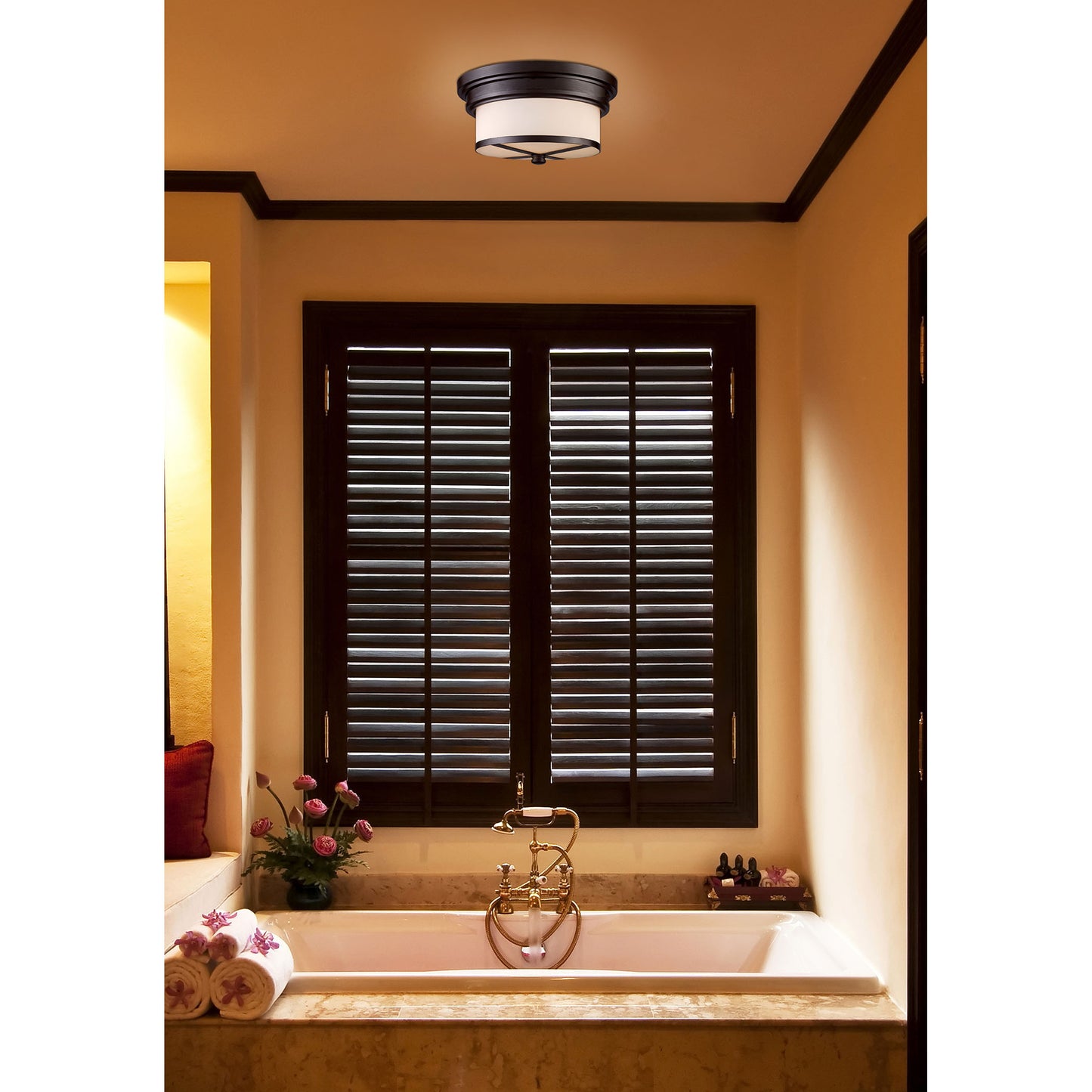 13'' Wide 2-Light Flush Mount - Oiled Bronze