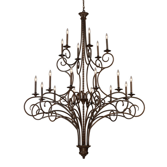 Gloucester 60'' Wide 18-Light Chandelier - Weathered Bronze