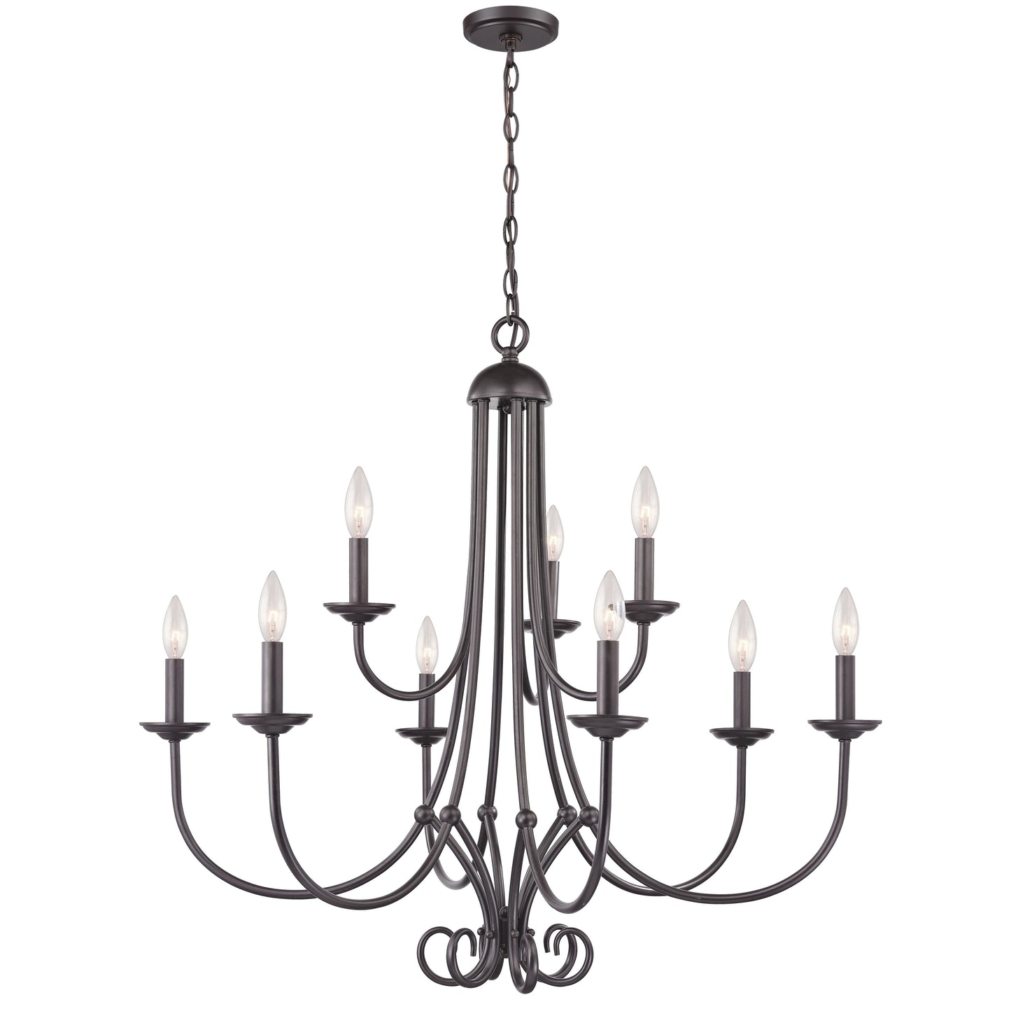 Montgomery 34'' Wide 9-Light Chandelier - Oil Rubbed Bronze