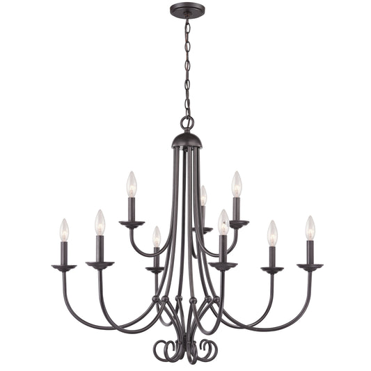 Montgomery 34'' Wide 9-Light Chandelier - Oil Rubbed Bronze