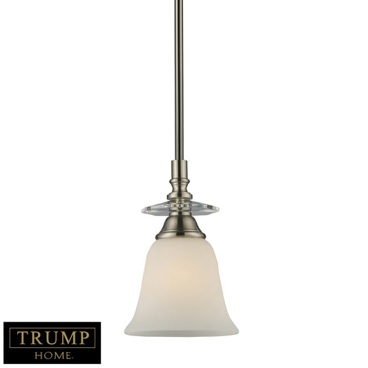 1-Light Mini Pendant - Black Chrome with Polished Nickel Accents