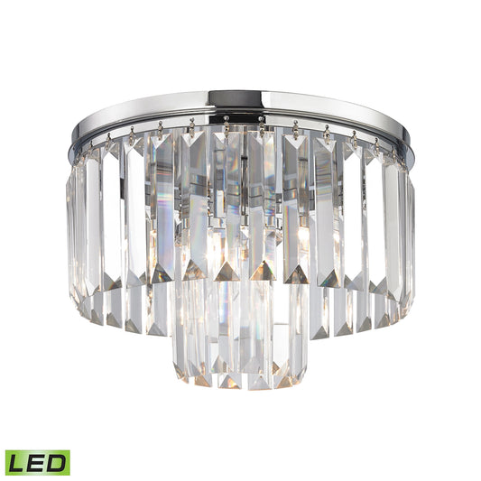 Palacial 12'' Wide 1-Light Flush Mount - Polished Chrome - Includes LED Bulb