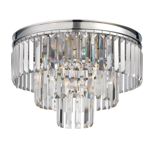 Palacial 19'' Wide 3-Light Semi Flush Mount - Polished Chrome