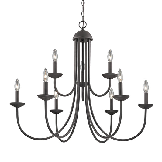 Montgomery 34'' Wide 9-Light Chandelier - Oil Rubbed Bronze