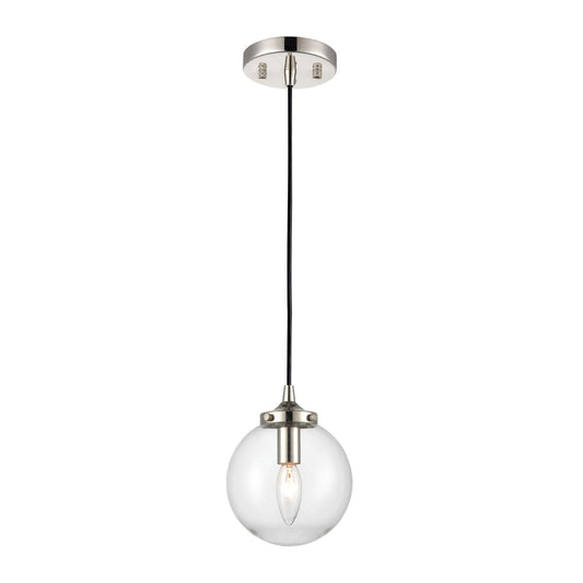 Boudreaux 6'' Wide 1-Light Mini Pendant - Matte Black with Polished Nickel