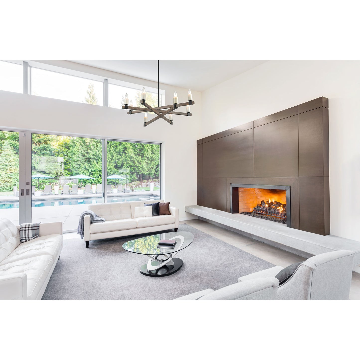 Stone Manor 34'' Wide 8-Light Chandelier - Matte Black