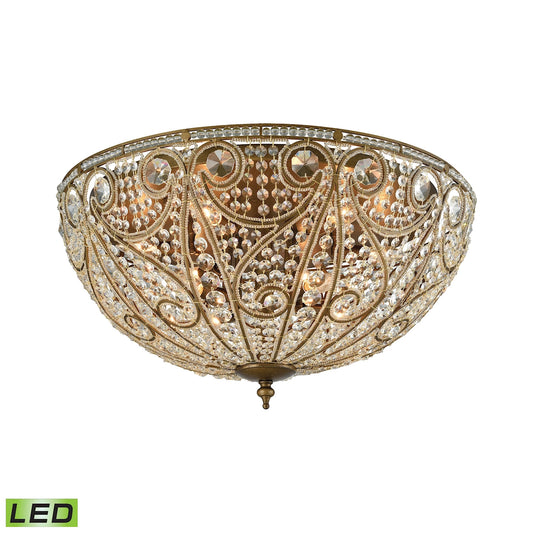 Elizabethan 28'' Wide 10-Light Flush Mount - Dark Bronze - Includes LED Bulbs