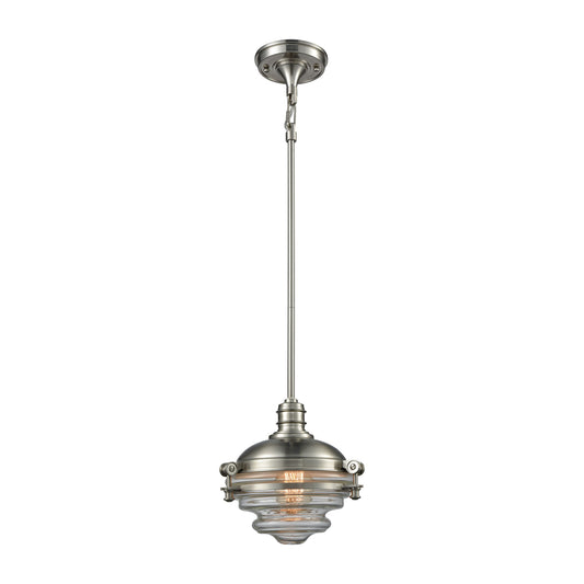 Riley 10'' Wide 1-Light Mini Pendant - Satin Nickel