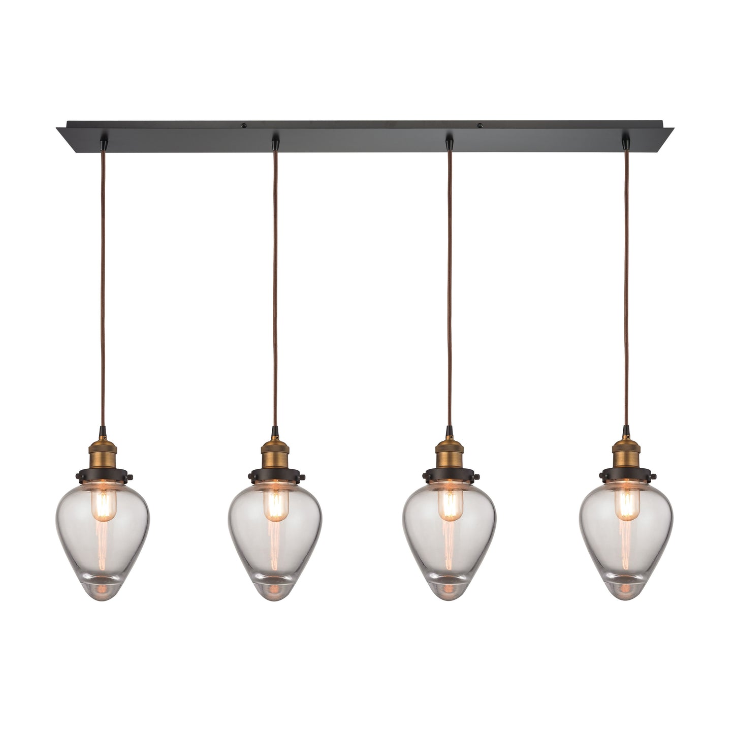 Bartram 46'' Wide 4-Light Linear Pendant - Antique Brass