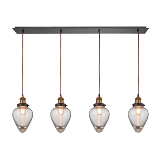 Bartram 46'' Wide 4-Light Linear Pendant - Antique Brass