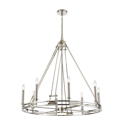 Bergamo 36'' Wide 8-Light Chandelier - Polished Nickel