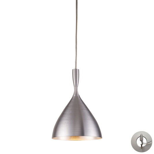 Spun Aluminum 7'' Wide 1-Light Pendant - Aluminum - Includes Adapter Kit