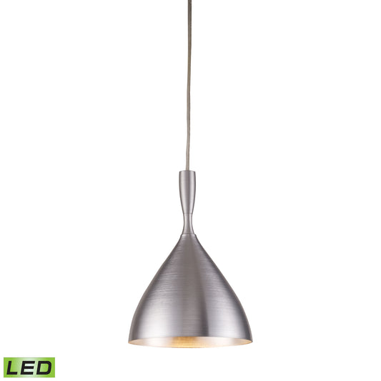 Spun Aluminum 7'' Wide 1-Light Pendant - Aluminum - Includes LED Bulb