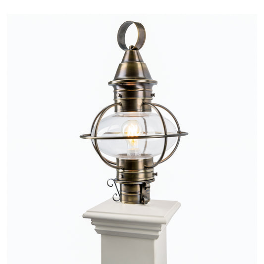 American Onion 19'' High 1-Light Outdoor Post Light - Antique Brass