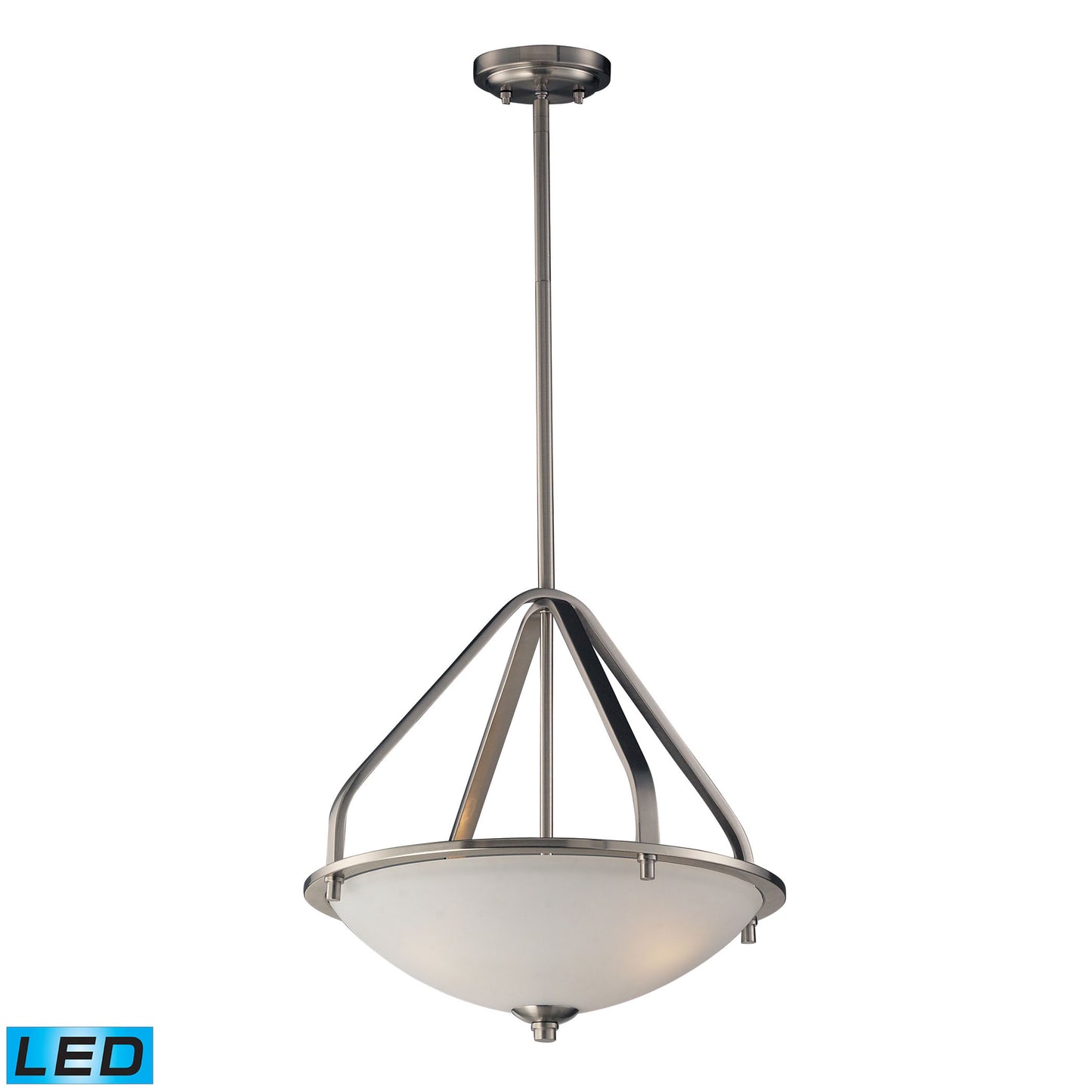 Mayfield 17'' Wide 3-Light Pendant - Brushed Nickel - Includes LED Bulbs