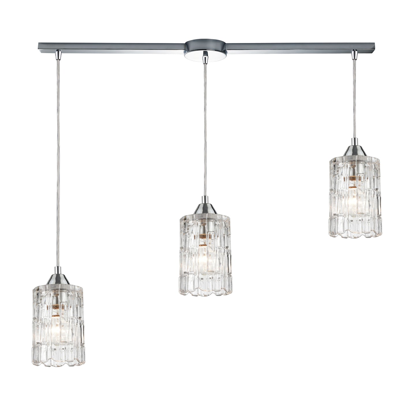 Ezra 36'' Wide 3-Light Slim Linear Pendant - Polished Chrome