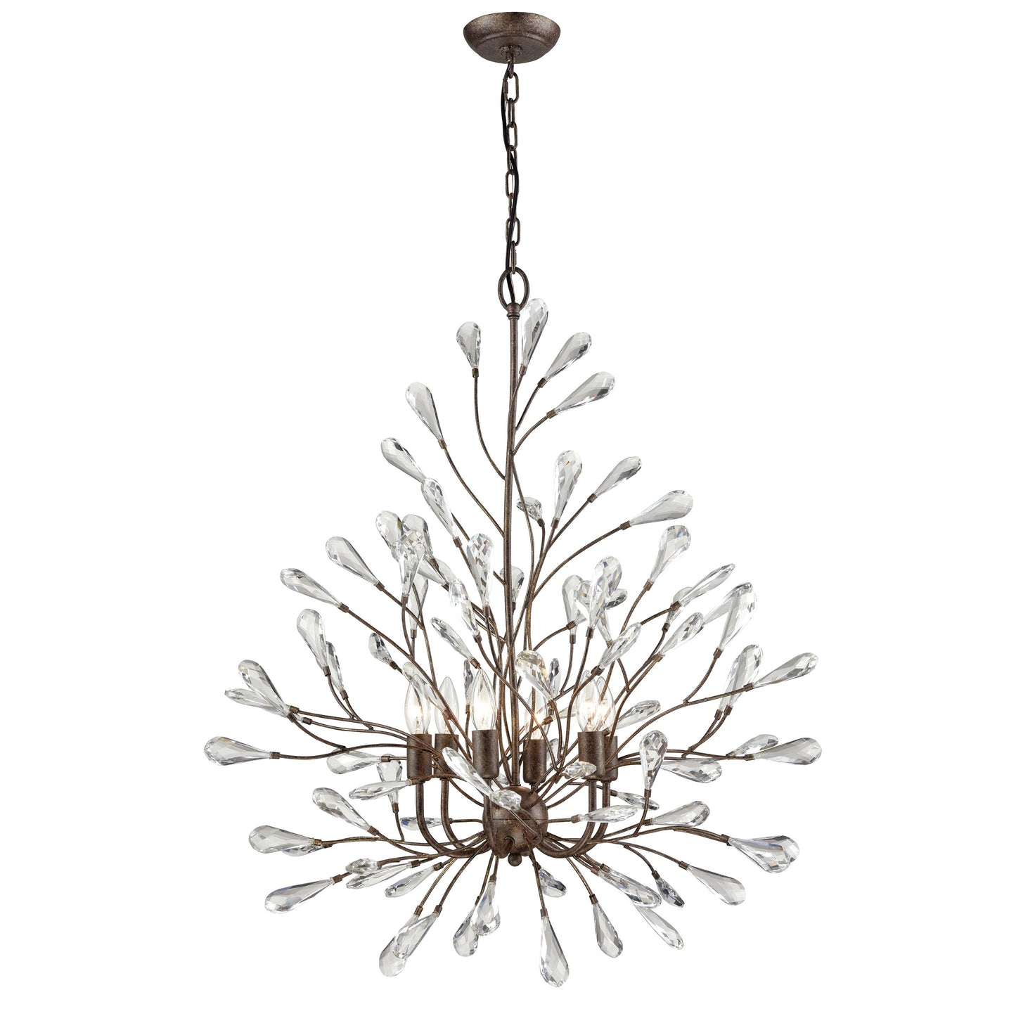 Crislett 31'' Wide 6-Light Chandelier - Sunglow Bronze
