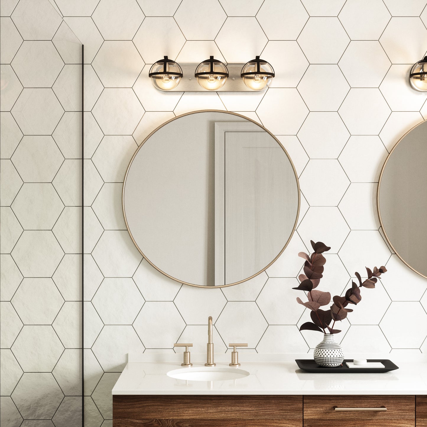 Davenay 23'' Wide 3-Light Vanity Light - Satin Nickel