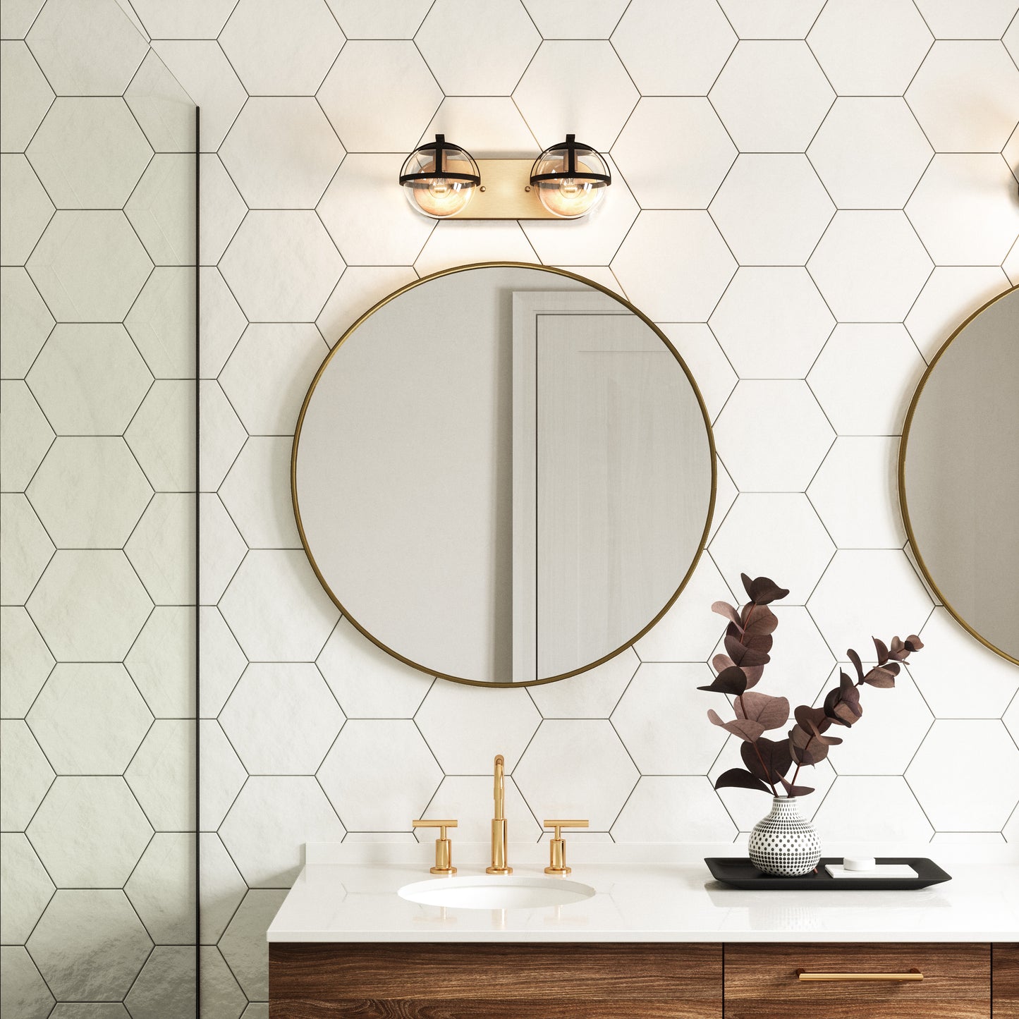 Davenay 16'' Wide 2-Light Vanity Light - Satin Brass