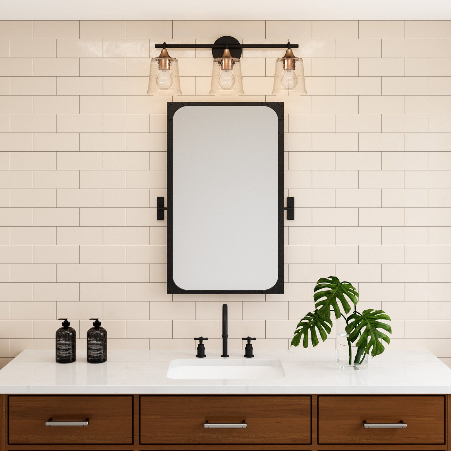 Hamy 23'' Wide 3-Light Vanity Light - Matte Black