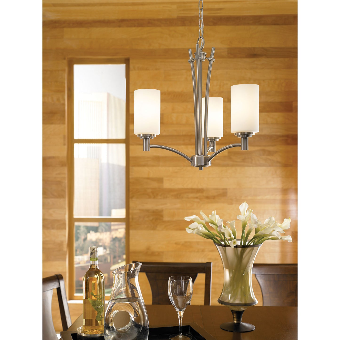 Pittman 20'' Wide 3-Light Chandelier - Brushed Nickel