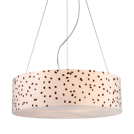 Modern Organics 24'' Wide 5-Light Chandelier - Polished Chrome with Coffee Bean Shade