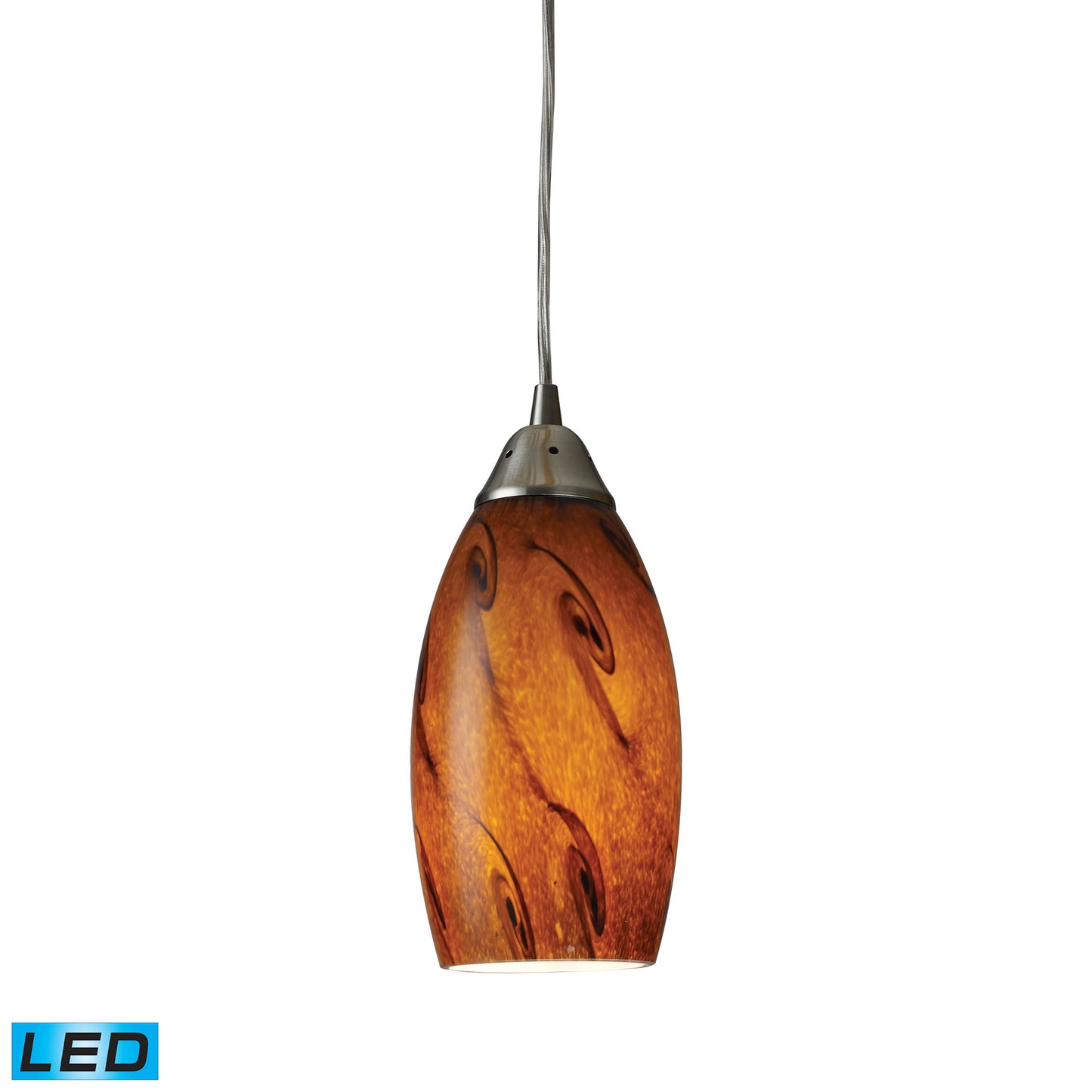 Galaxy 5'' Wide 1-Light Pendant - Satin Nickel - Includes LED Bulb