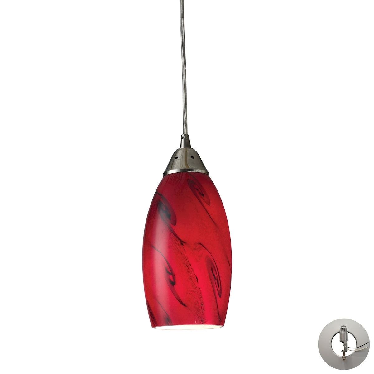 Galaxy 5'' Wide 1-Light Pendant - Satin Nickel - Includes Adapter Kit