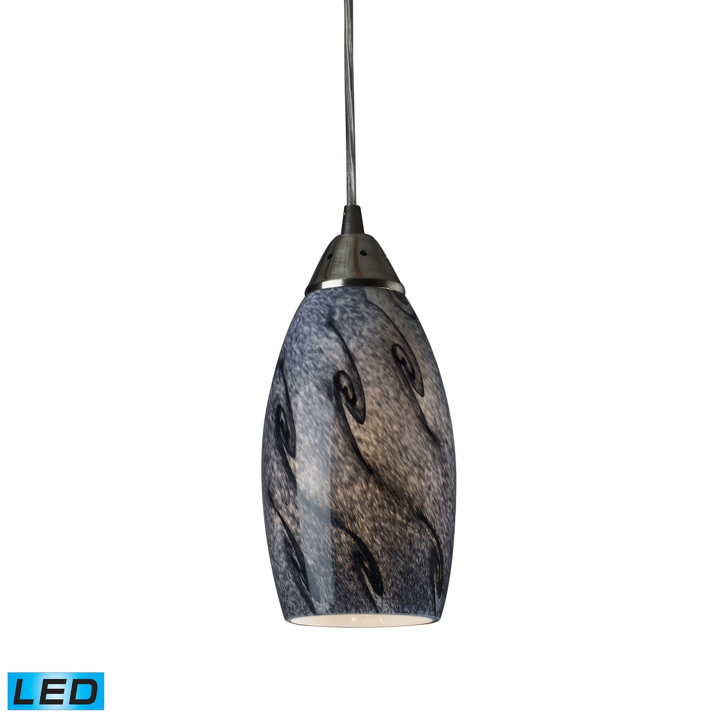 Galaxy 5'' Wide 1-Light Pendant - Satin Nickel - Includes LED Bulb