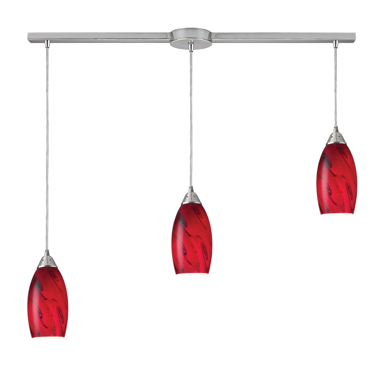 Galaxy 36'' Wide 3-Light Slim Linear Pendant - Satin Nickel