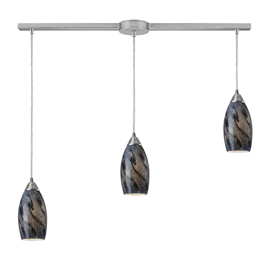 Galaxy 36'' Wide 3-Light Slim Linear Pendant - Satin Nickel