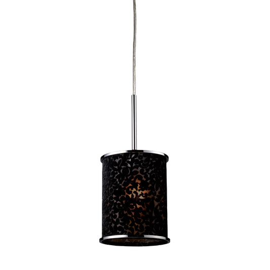 Fabrique 8'' Wide 1-Light Mini Pendant - Polished Chrome and Velvet Black Shade